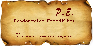 Prodanovics Erzsébet névjegykártya